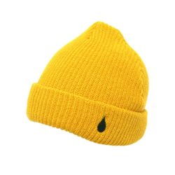 COLOR COMMUNICATIONS KNITCAP カラーコミュニケーションズ ニットキャップ DRIP EMB CUFF YELLOW 1