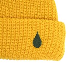 COLOR COMMUNICATIONS KNITCAP カラーコミュニケーションズ ニットキャップ DRIP EMB CUFF YELLOW 2