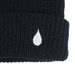 COLOR COMMUNICATIONS KNITCAP カラーコミュニケーションズ ニットキャップ DRIP EMB CUFF BLACK 2