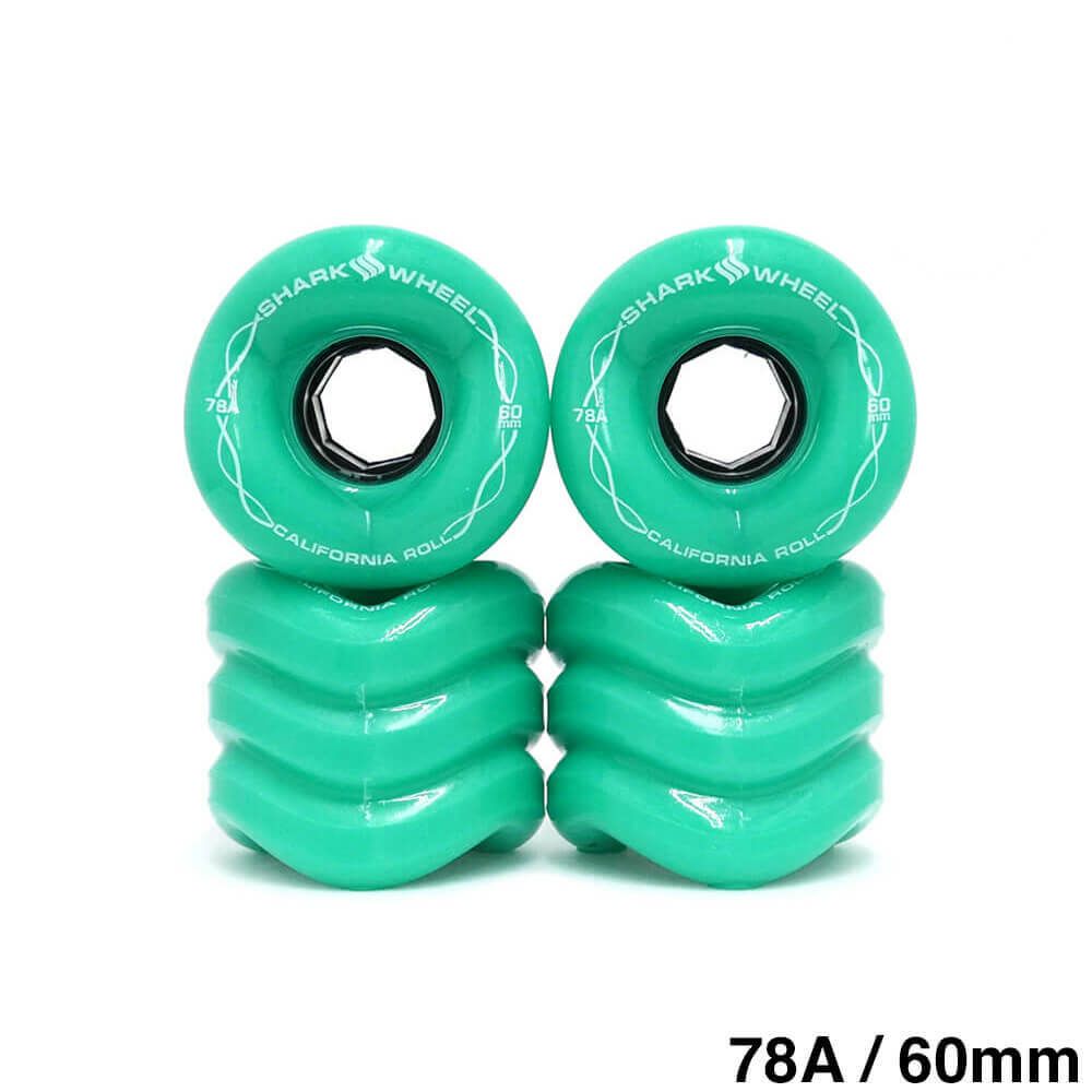 SHARK WHEEL SOFT WHEEL シャークウィール ソフトウィール CALIFORNIA ROLL（78A） ターコイズ 60mm-1