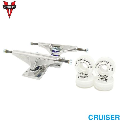 足回りセット VENTURE SET ベンチャー トラック＆ウィール＆ベアリングセット（クルーザー用） スケートボード スケボー 1