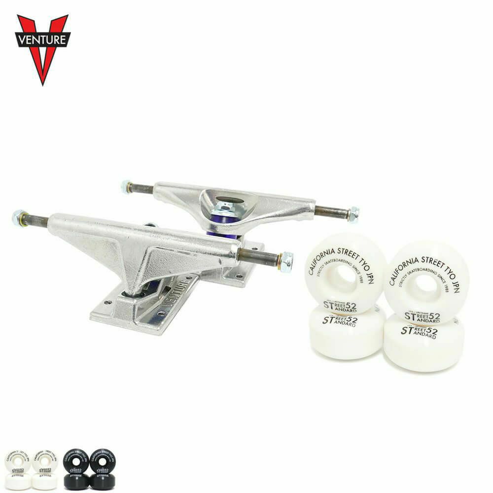 足回りセット VENTURE SET ベンチャー トラック＆ウィールセット（クルーザー） ALL POLISHED LO 5.0 / 5.2 HI 5.0 / 5.2 / 5.6 / 5.8 / 6.1 54mm