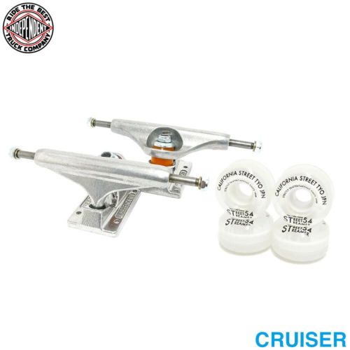 足回りセット INDEPENDENT SET インディペンデント トラック＆ウィール＆ベアリングセット（クルーザー用） スケートボード スケボー　1