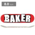 BAKER DECK ベイカー デッキ TEAM BRAND LOGO RED/WHITE 8.0