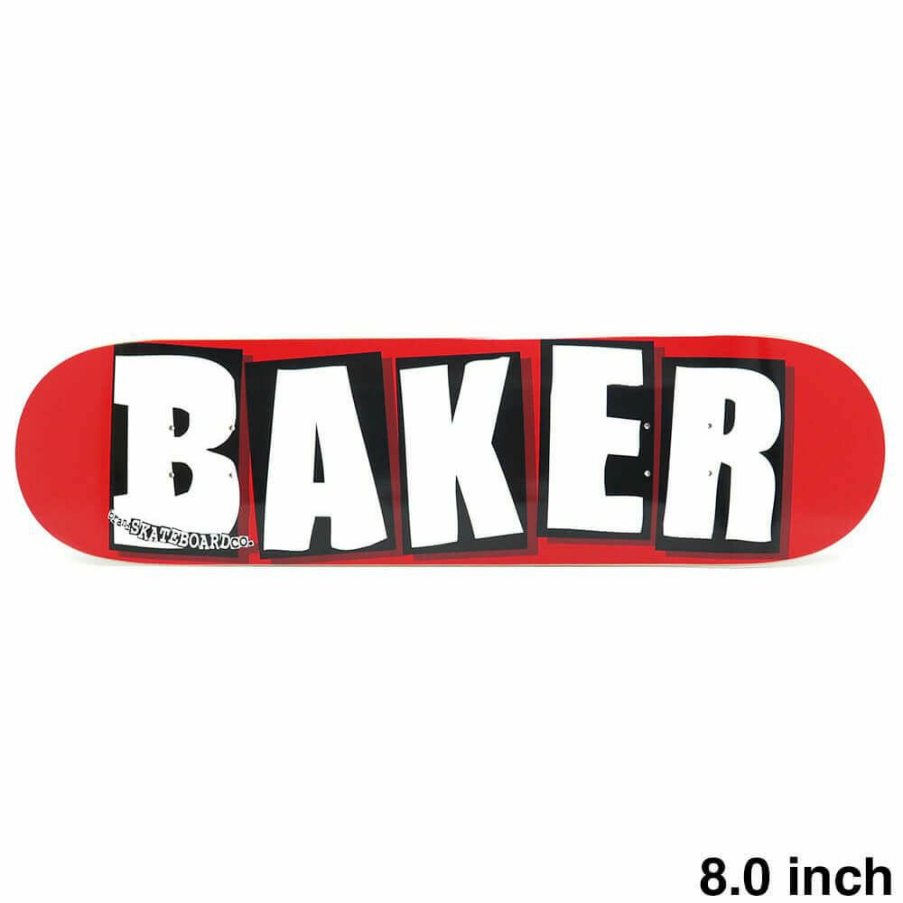 BAKER DECK ベイカー デッキ TEAM BRAND LOGO RED/WHITE 8.0