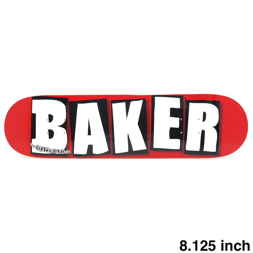 BAKER DECK ベイカー デッキ TEAM BRAND LOGO RED/WHITE 8.125