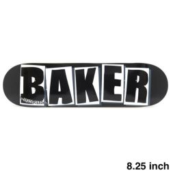 BAKER DECK ベイカー デッキ TEAM BRAND LOGO BLACK/WHITE 8.25