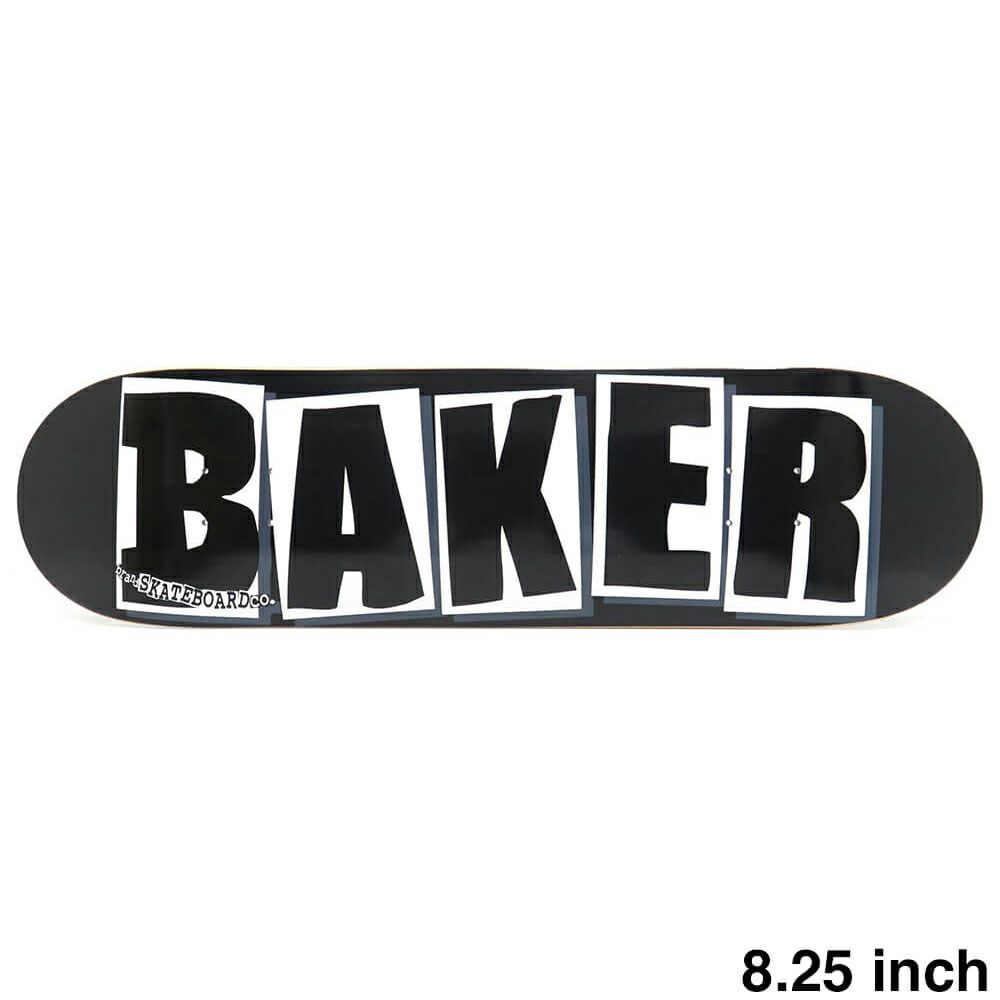 BAKER DECK ベイカー デッキ TEAM BRAND LOGO BLACK/WHITE 8.25
