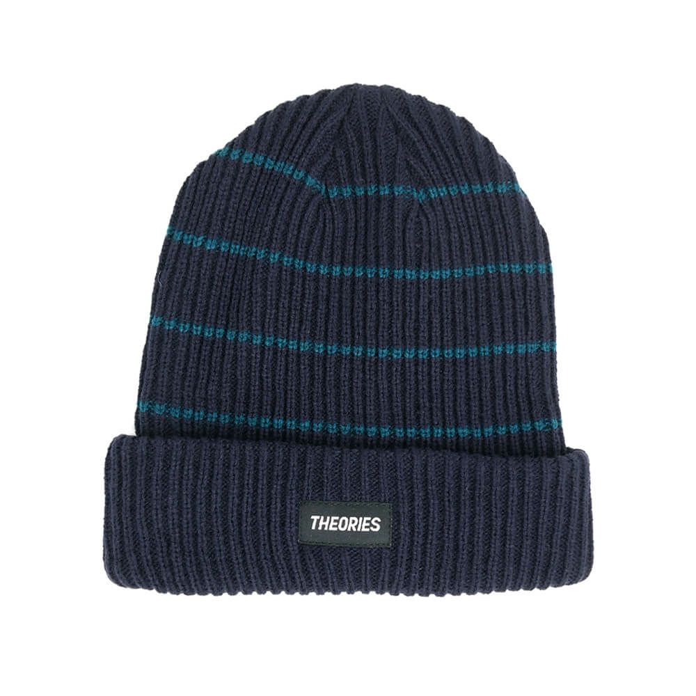 THEORIES KNITCAP セオリーズ ニットキャップ MONO STRIPE BEANIE HARBOR BLUE 