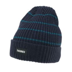 THEORIES KNITCAP セオリーズ ニットキャップ MONO STRIPE BEANIE HARBOR BLUE 1