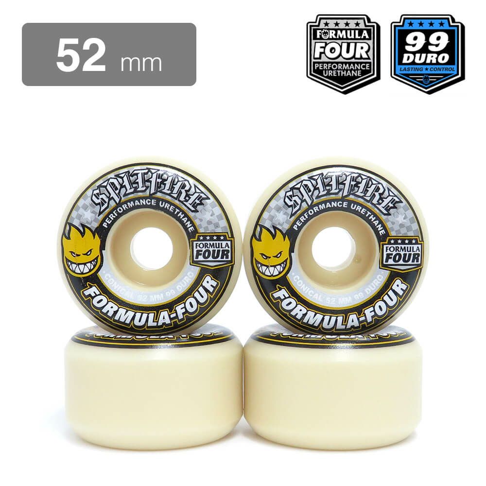 SPITFIRE WHEEL スピットファイヤー ウィール FORMULA FOUR (F4) CONICAL 99D YELLOW PRINT 52mm