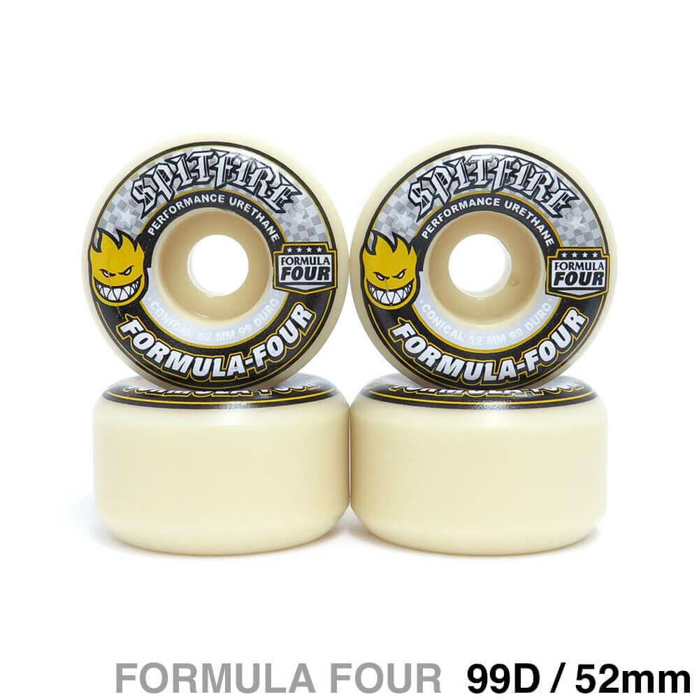 SPITFIRE WHEEL スピットファイヤー ウィール FORMULA FOUR (F4) CONICAL 99D YELLOW PRINT 52mm