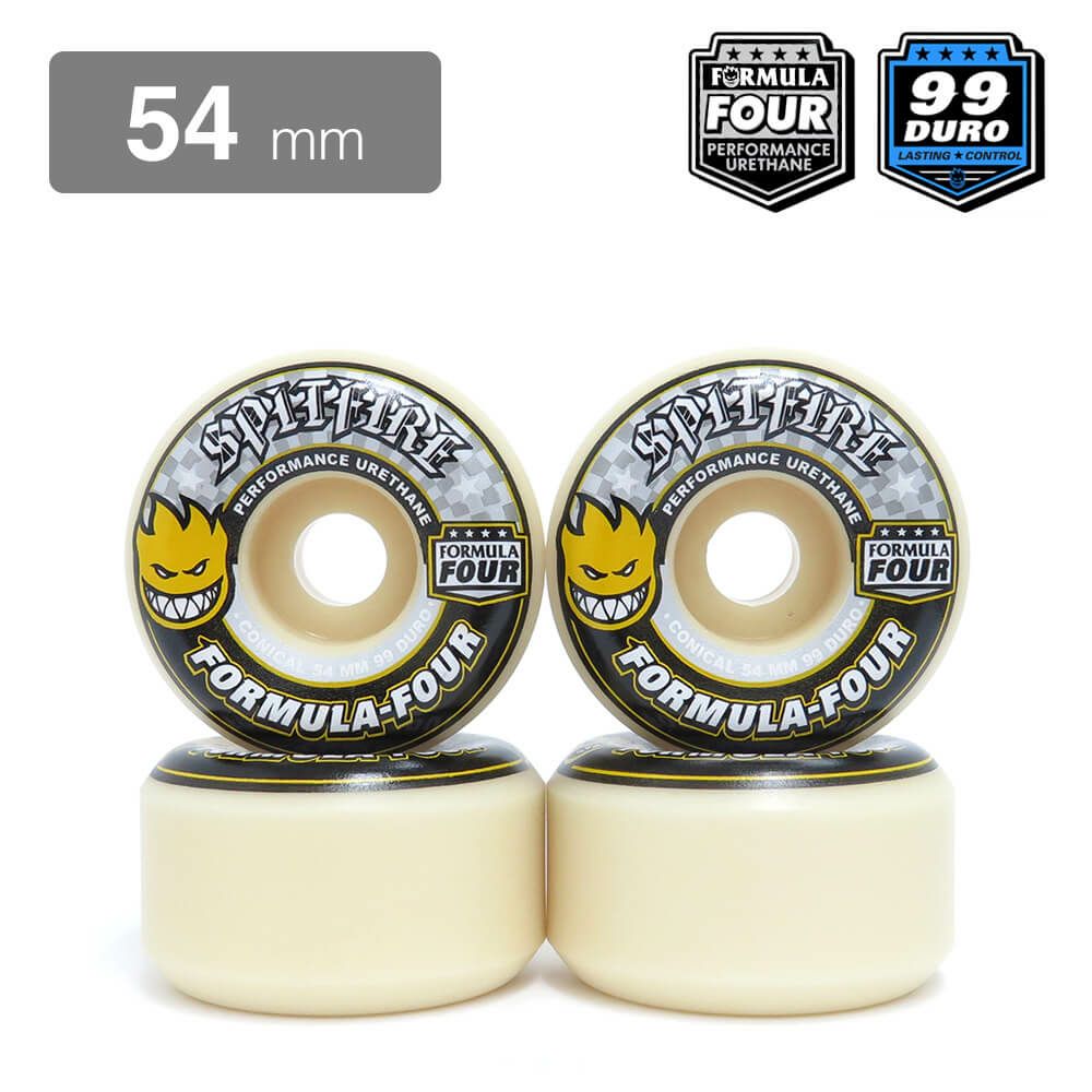 SPITFIRE WHEEL スピットファイヤー ウィール FORMULA FOUR (F4) CONICAL 99D YELLOW PRINT 54mm