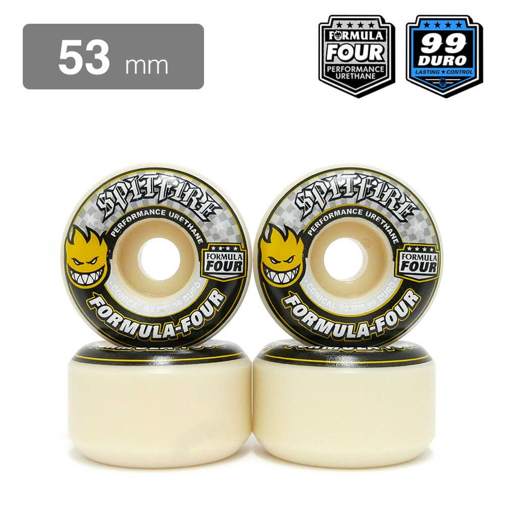 SPITFIRE WHEEL スピットファイヤー ウィール FORMULA FOUR (F4) CONICAL 99D YELLOW PRINT 53mm