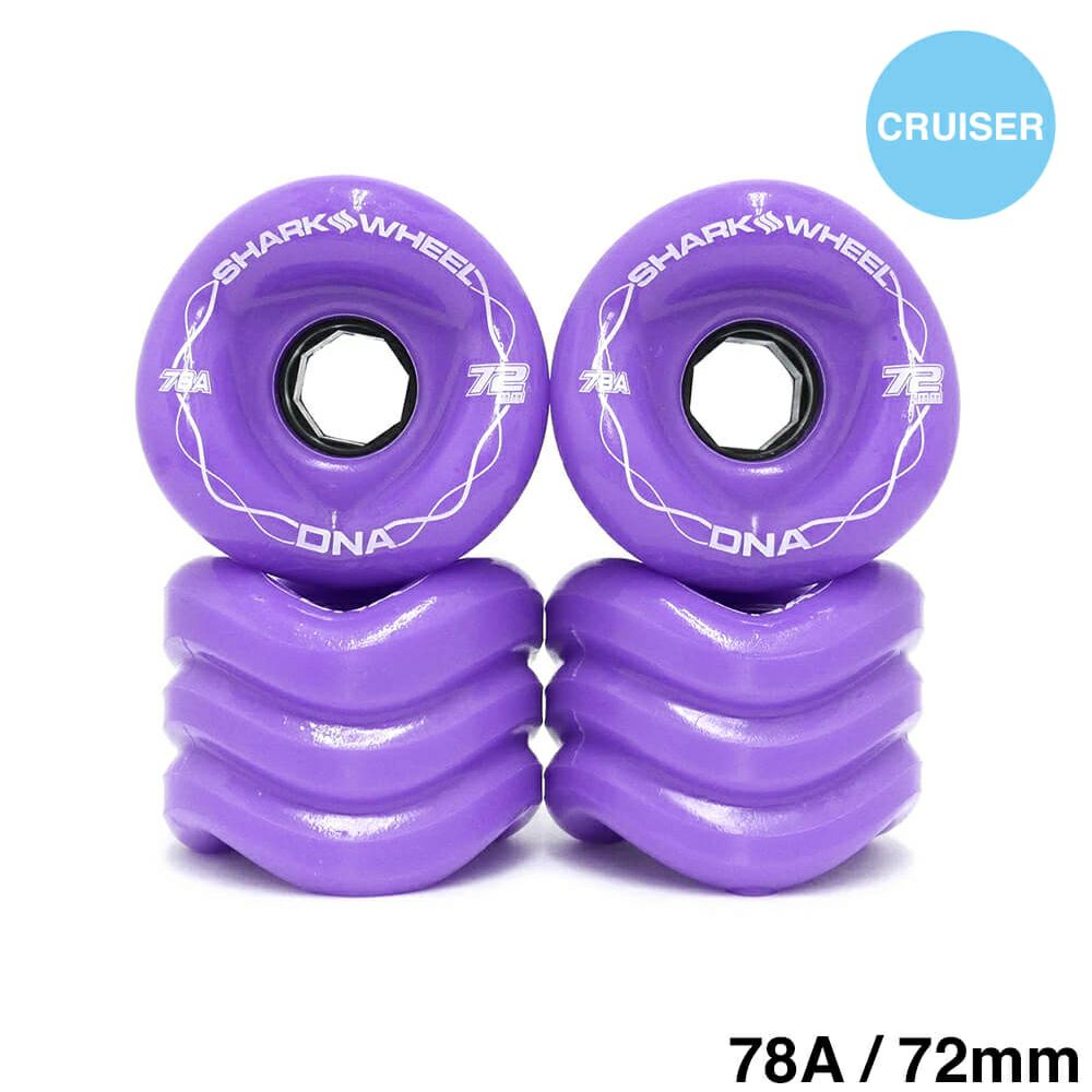クルージング用 SHARK WHEEL SOFT WHEEL シャークウィール ソフトウィール DNA（78A） PURPLE 72mm