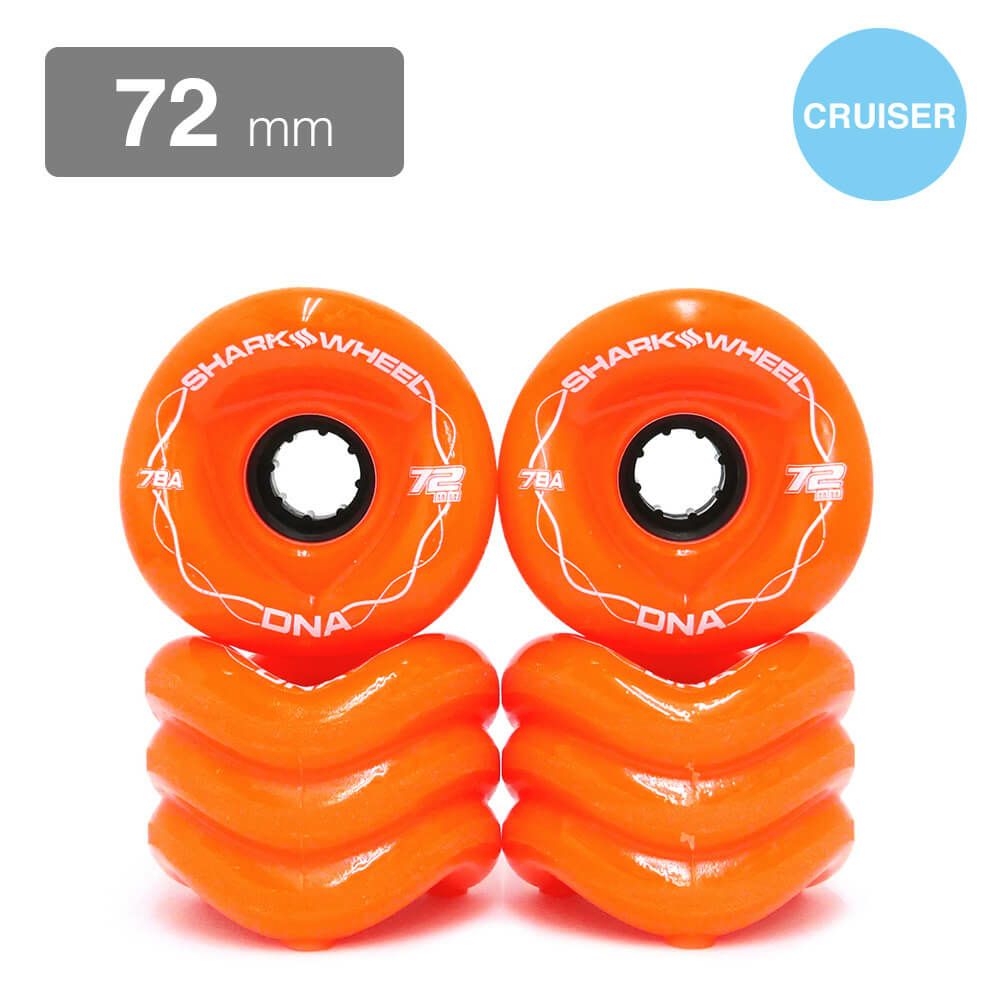 クルージング用 SHARK WHEEL SOFT WHEEL シャークウィール ソフトウィール DNA（78A） ORANGE 72mm