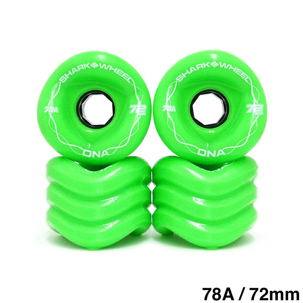 クルージング用 SHARK WHEEL SOFT WHEEL シャークウィール ソフトウィール DNA（78A） GECKO GREEN 72mm