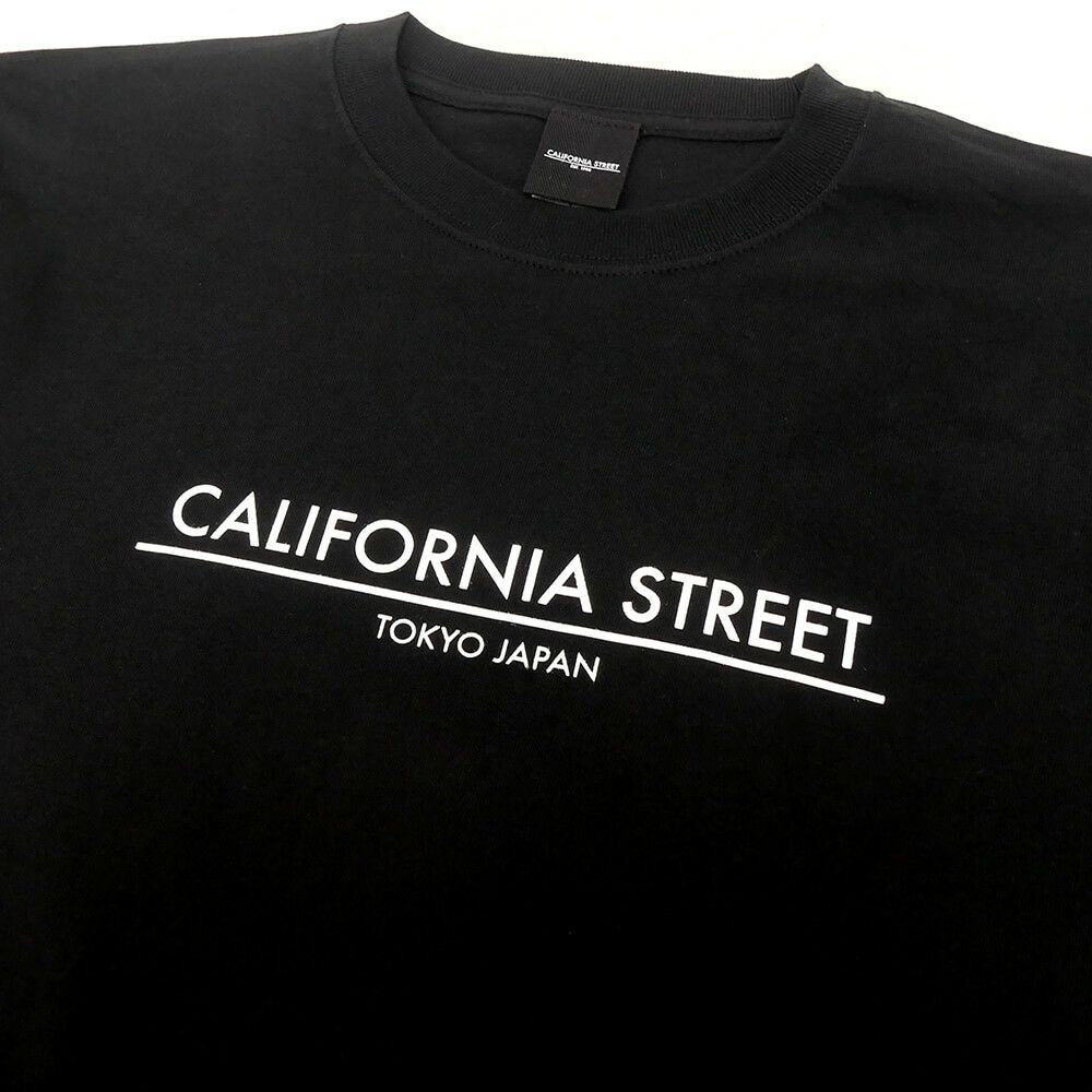 【購入金額 30,000円 以上で 1円】 CALIFORNIA STREET T-SHIRT カリフォルニアストリート Tシャツ LOGO BAR BLACK-01