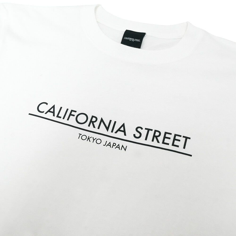 【購入金額 30,000円 以上で 1円】 CALIFORNIA STREET T-SHIRT カリフォルニアストリート Tシャツ LOGO BAR WHITE-01