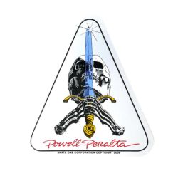 POWELL STICKER パウエル ステッカー SKULL & SWORD SILVER