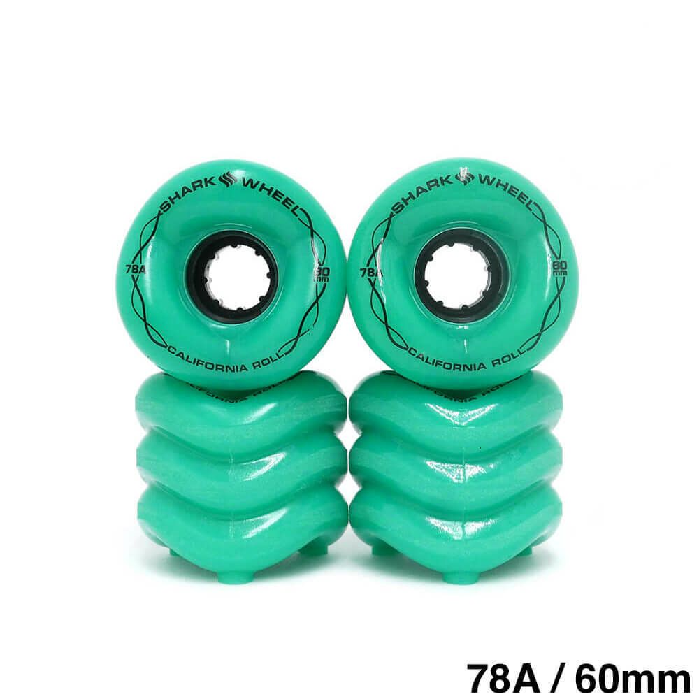 SHARK WHEEL シャークウィール ソフトウィール（クルーザー） CALIFORNIA ROLL（78A） TURQUOISE BLACK PRINT 60mm