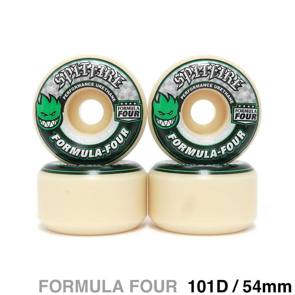 SPITFIRE WHEEL スピットファイヤー ウィール FORMULA FOUR (F4) CONICAL 101D GREEN PRINT 54mm