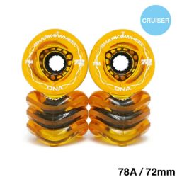 SHARK WHEEL シャークウィール ソフトウィール（クルーザー） DNA TRANSPARENT（78A） AMBER 72mm