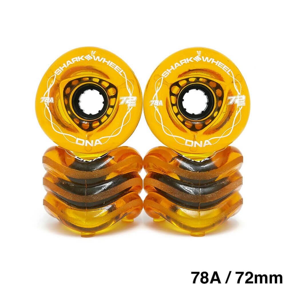 SHARK WHEEL シャークウィール ソフトウィール（クルーザー） DNA TRANSPARENT（78A） AMBER 72mm