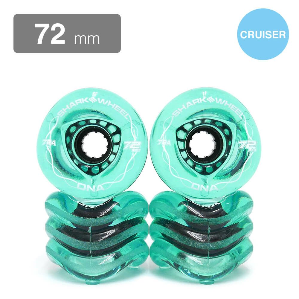 SHARK WHEEL シャークウィール ソフトウィール（クルーザー） DNA TRANSPARENT（78A） EMERALD 72mm