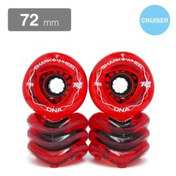 SHARK WHEEL シャークウィール ソフトウィール（クルーザー） DNA TRANSPARENT（78A） RED 72mm