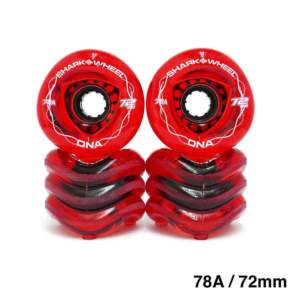 SHARK WHEEL シャークウィール ソフトウィール（クルーザー） DNA TRANSPARENT（78A） RED 72mm
