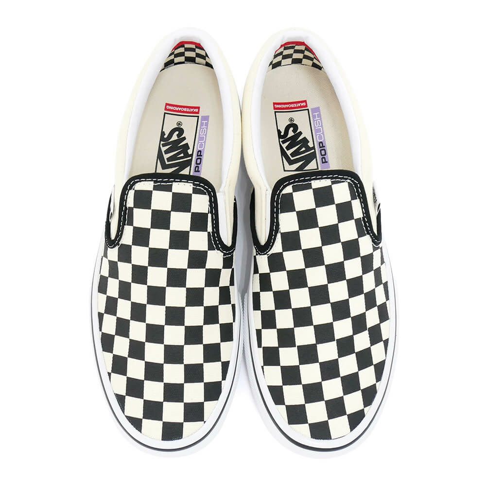 VANS SHOES バンズ シューズ スニーカー SKATE SLIP ON CHECKERBOARD 黒/オフホワイト BLACK/OFF WHITE（US企画）-1