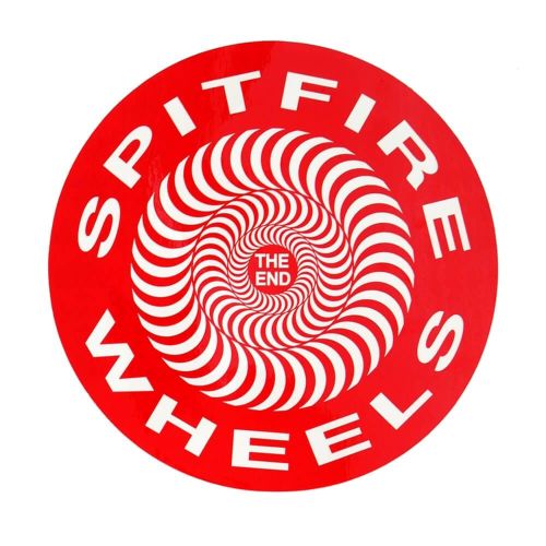SPITFIRE STICKER スピットファイヤー ステッカー CLASSIC SWIRL LARGE RED/WHITE