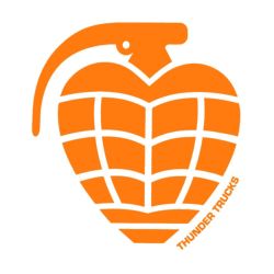 THUNDER STICKER サンダー ステッカー GRENADE DIECUT LARGE ORANGE/WHITE