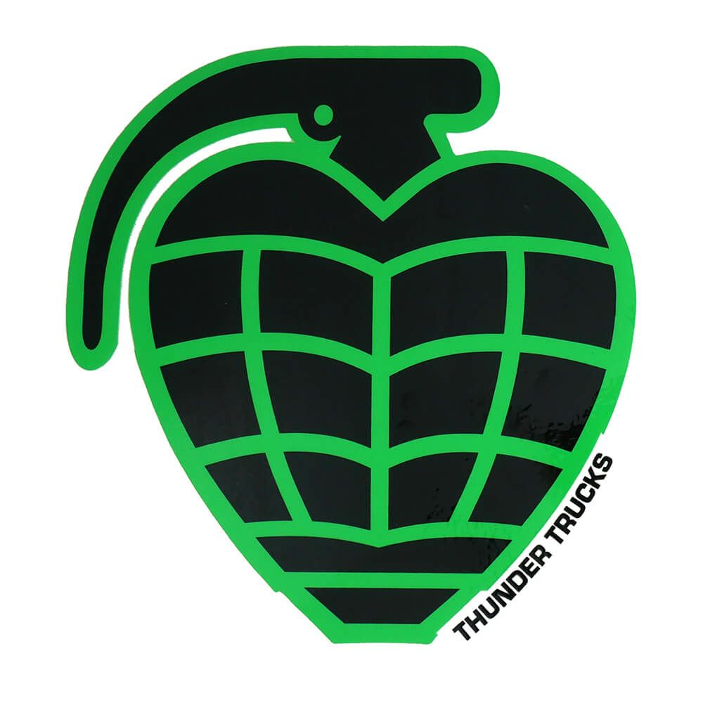 THUNDER STICKER サンダー ステッカー GRENADE DIECUT LARGE BLACK/GREEN