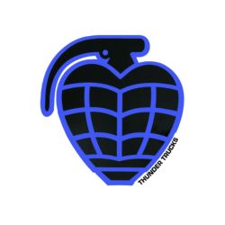 THUNDER STICKER サンダー ステッカー GRENADE DIECUT MEDIUM BLACK/BLUE