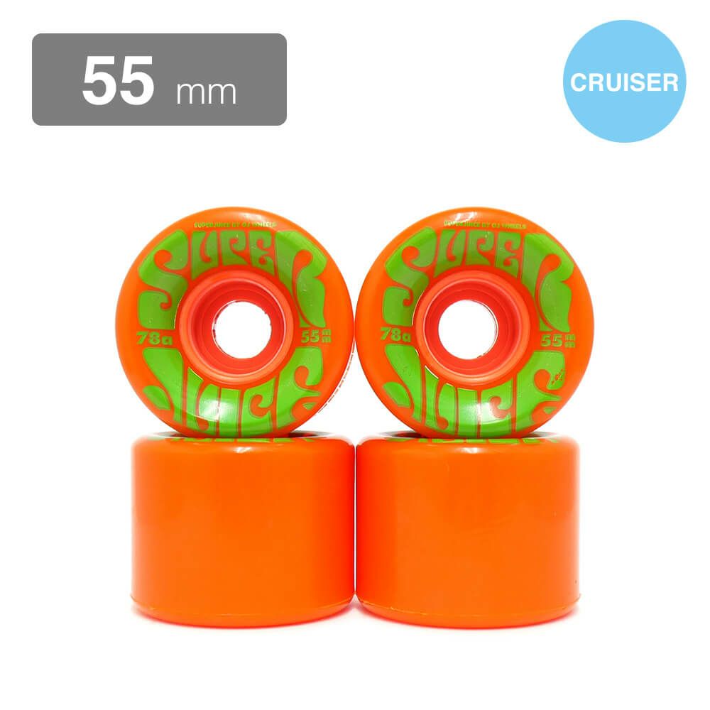 OJ WHEEL オージェー ソフトウィール（クルーザー） MINI SUPER JUICE オレンジ/緑 55mm