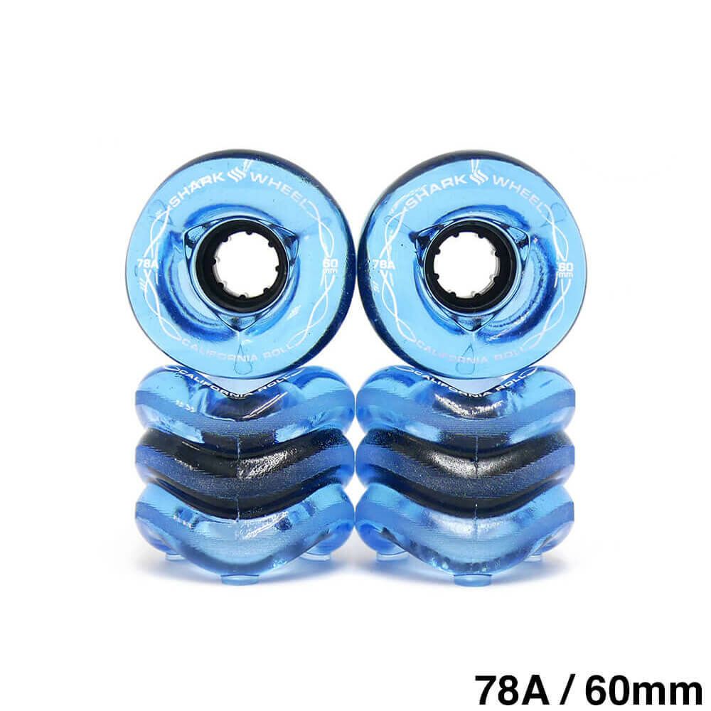 SHARK WHEEL シャークウィール ソフトウィール（クルーザー） CALIFORNIA ROLL TRANSPARENT 78A SAPPHIRE 60mm