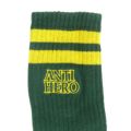 ANTIHERO SOCKS アンチヒーロー ソックス 靴下 BLACK HERO OUTLINE GREEN/YELLOW 4