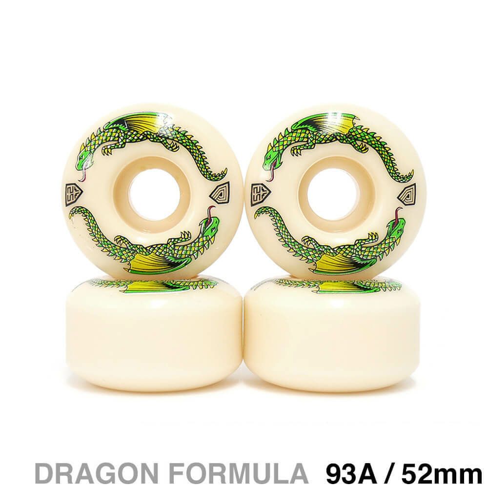 POWELL PERALTA WHEEL パウエルペラルタ ウィール DRAGONS FORMULA（DF）V1 93A GREEN DRAGON 52mm スケートボード スケボー