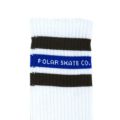 POLAR SOCKS ポーラー ソックス 靴下 FAT STRIPE WHITE/BROWN/BLUE スケートボード スケボー 4