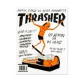 THRASHER STICKER スラッシャー ステッカー NECKFACE COVER（US企画） WHITE/BLACK/ORANGE スケートボード スケボー