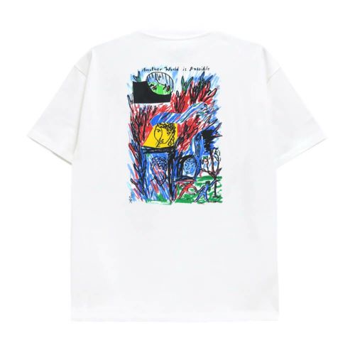POLAR T-SHIRT ポーラー Tシャツ ANOTHER WORLD IS POSSIBLE WHITE スケートボード スケボー