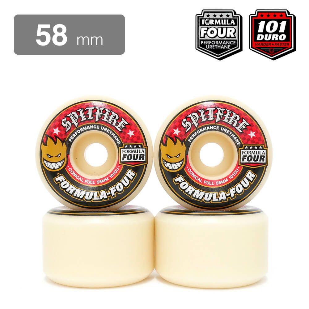 SPITFIRE WHEEL スピットファイヤー ウィール FORMULA FOUR (F4) CONICAL FULL 101D 58mm スケートボード スケボー