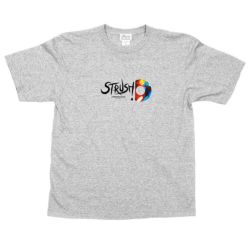 COLOR COMMUNICATIONS T-SHIRT カラーコミュニケーションズ Tシャツ COLOR COMMUNICATIONS x STRUSH WHEELS SCRIPT DRIP WHEEL GREY スケートボード スケボー