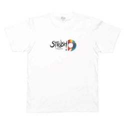 COLOR COMMUNICATIONS T-SHIRT カラーコミュニケーションズ Tシャツ COLOR COMMUNICATIONS x STRUSH WHEELS SCRIPT DRIP WHEEL WHITE スケートボード スケボー