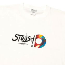 COLOR COMMUNICATIONS T-SHIRT カラーコミュニケーションズ Tシャツ COLOR COMMUNICATIONS x STRUSH WHEELS SCRIPT DRIP WHEEL WHITE スケートボード スケボー 2