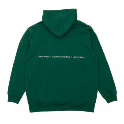 COLOR COMMUNICATIONS HOOD カラーコミュニケーションズ パーカー COLOR COMMUNICATIONS x STRUSH WHEELS SCRIPT DRIP EMB DARK GREEN 刺繍ロゴ スケートボード スケボー