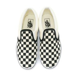 VANS SHOES バンズ シューズ スニーカー KID'S CLASSIC SLIP ON CHECKERBOARD 黒/白 BLACK/WHITE（US企画） スケートボード スケボー 1