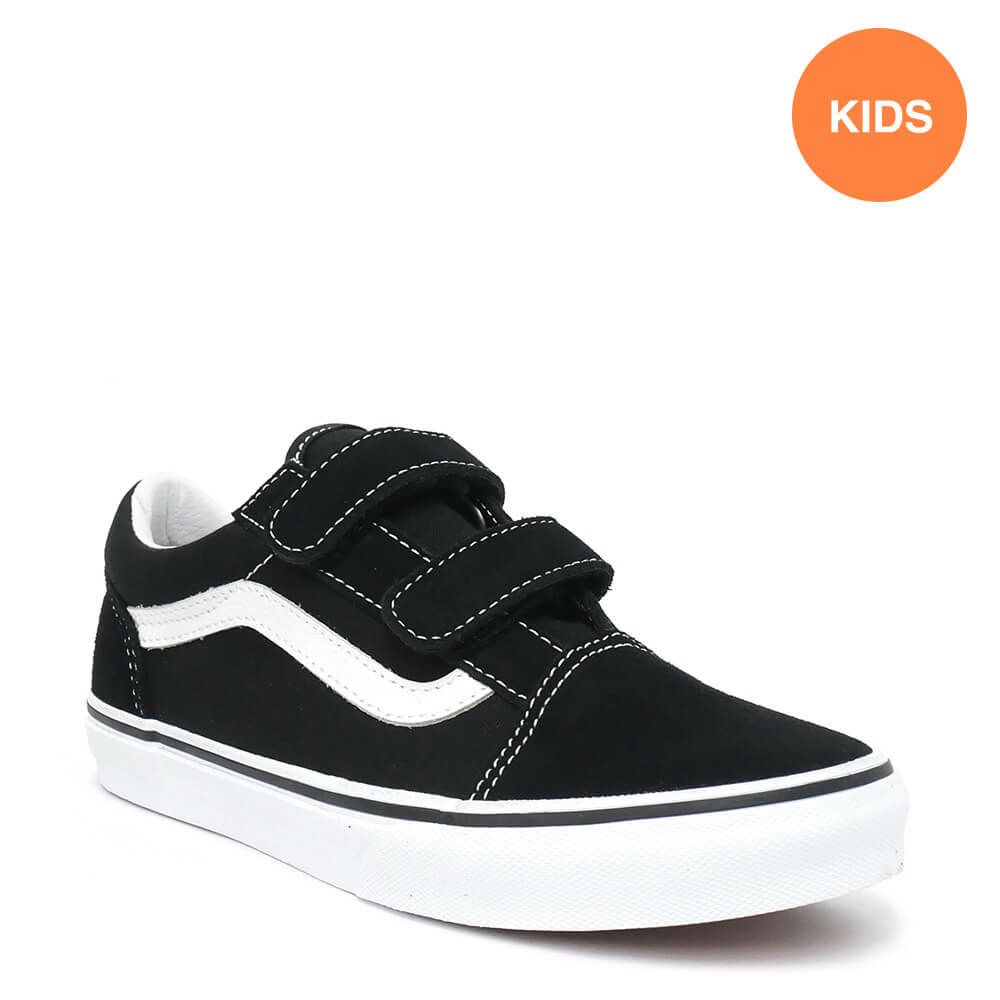 VANS SHOES バンズ シューズ スニーカー（子供用） KID'S OLD SKOOL V BLACK/WHITE（US企画） スケートボード スケボー